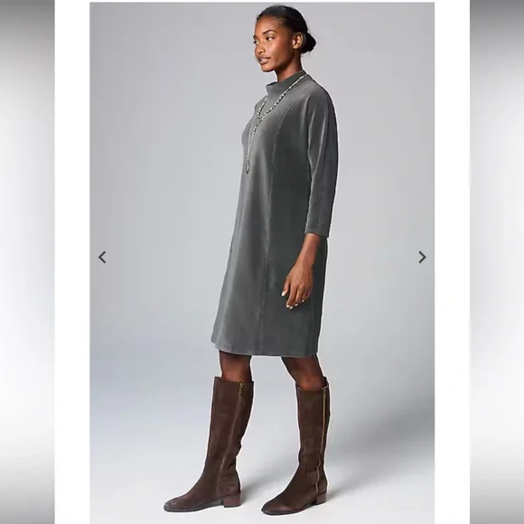 J. Jill corded velour mock neck dress - Picture 11 of 11